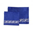 Blue Velvet Tallit and Tefillin Set with Diamond Line