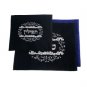 28x35cm Dark Blue Velvet Tallit Bag Set with Floral Pattern and Jerusalem