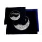28x35 Dark Blue Velvet Tallit Bag Set with Hebrew Labels and Jerusalem in Circle
