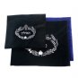 28x35 cm Dark Blue Tallit and Tefillin Bag Set with Seven Species and Crown