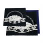 28x35cm Dark Blue Velvet Tallit Bag with Hills of Jerusalem and Trees