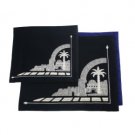 28x35cm Dark Blue Velvet Tallit and Tefillin Bag Set with Jerusalem and Arch
