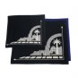 28x35cm Dark Blue Velvet Tallit and Tefillin Bag Set with Jerusalem and Arch