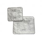 28x35cm White Tallit and Tefillin Bag Set with Silver Jerusalem and Cord Trim