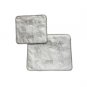28x35cm White Tallit and Tefillin Bag Set with Silver Jerusalem and Cord Trim