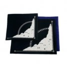 28x35 Light Blue Tallit and Tefillin Bag Set with Silver Jerusalem and Arch