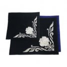 Light Blue 28x35 cm Velvet Tallit and Tefillin Bag Set with Large Flower