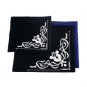 28x35 Centimeter Light Blue Tallit Bag Set with Floral Pattern in Velvet