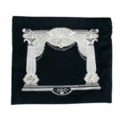 Size Six 28x24cm Black Velvet Tefillin Bag with Silver Gateway and Plates