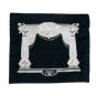 Size Six 28x24cm Black Velvet Tefillin Bag with Silver Gateway and Plates