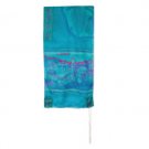 Yair Emanuel Hand Painted Tallit with Jerusalem Vista in Turquoise Silk