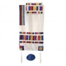 Yair Emanuel Tallit Set – Vertical Multicolored Stripes