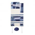 Yair Emanuel Tallit Set – Blue Abstract Rectangles