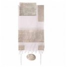 Yair Emanuel Large Jerusalem In Silver Embroidered Tallit