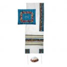 Yair Emanuel Tallit Set – Colored Jerusalem on White Background