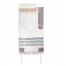 Yair Emanuel Tallit Set of Purple on White