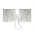 925 Sterling Silver Tallit Clips with Engraved Magen David Pattern and Diamond