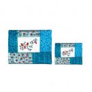 Yair Emanuel Set of Blue Embroidered Tallit and Tefillin Bag with Pomegranates