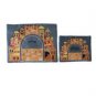 Yair Emanuel Embroidered Tallit and Tefillin Bag Set with Jerusalem in Blue