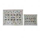 Yair Emanuel Embroidered Tallit and Tefillin Bag Set with Pomegranates in White