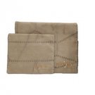Light Brown Tallit and Tefillin Set with Geometric Patterns and Item Names