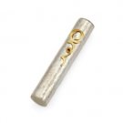 925 Sterling Silver Mezuzah Case for Doorpost with Gold Handwritten “Shadai”