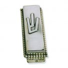 Sterling Silver Mezuzah in Pearl Studded Border