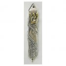 Sterling Silver Mezuzah with Grape Vines and Traditional Shin