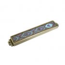 10 cm pewter mezuzah with gold beaded border and hand painting