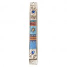 Pewter Mezuzah with Fabric Design of Blue and Star of David Pendant