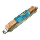 Stone Mezuzah with Blue Metallic Center