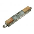 Stone Mezuzah with Silver Metallic Center