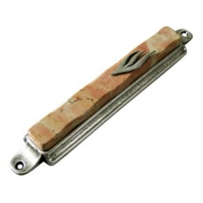 Stone Mezuzah with Brick Design