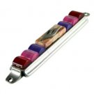 Mezuzah with Red and Purple Stones
