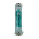 12cm Mezuzah with Green Stained Center and Metal Trim in Glass