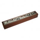 20cm Mezuzah with Jerusalem and Tower of David Bronze Plate in Wood