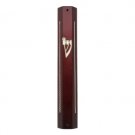 20 Centimeter Mahogany Mezuzah with Silver Chains and Shin