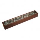 12 Centimeter Wood Mezuzah in Mahogany with Bronze Seven Species Plate