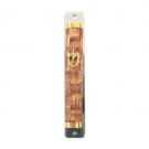 10 cm two tones wood on metal mezuzah with gold accents