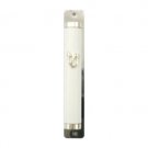 12 Centimeter Metal Mezuzah with White Middle and Matte Mounting