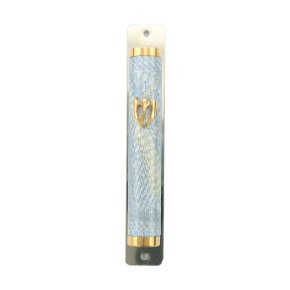 Two Toned Mezuzah with Snake like Pattern