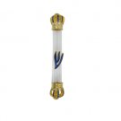 Yellow and Blue Metal Mezuzah with Blue Shin