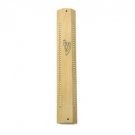 Wood Mezuzah with Hexagonal Shape and Metal Beads