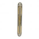 15 cm pewter mezuzah with gold filigree accents