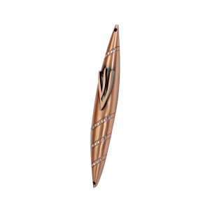 Copper Oval Mezuzah with Four Rows of Stones and Shin
