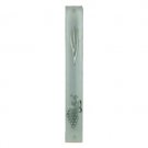 7 Centimeter Glass Mezuzah with Grape Cluster and Large Shin