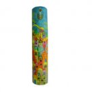 Yair Emanuel Small Wooden Mezuzah With Jerusalem Depiction in Yellow Tones