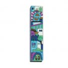 Yair Emanuel Small Wooden Mezuzah With Jerusalem Depictions in Blue Tones