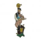7cm Stained Glass Mezuzah Featuring Fiddler on the Roof Design