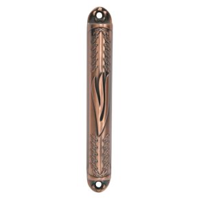 15cm Copper Mezuzah with Scrollwork